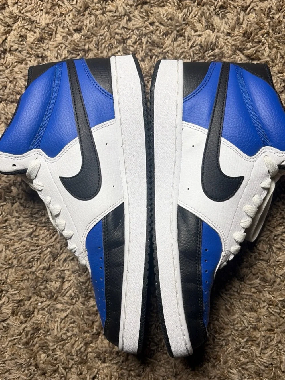 Nike Court Vision Mid Men’s 7.5 Women’s 9 Blue White Black High Top Sneakers